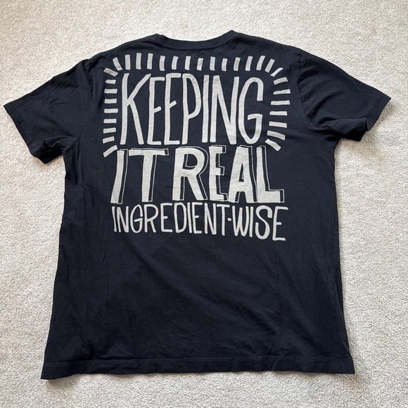 Chipotle Employee Uniform Sz L Black Loomstate Organic Tee Keeping it Real - Picture 2 of 6